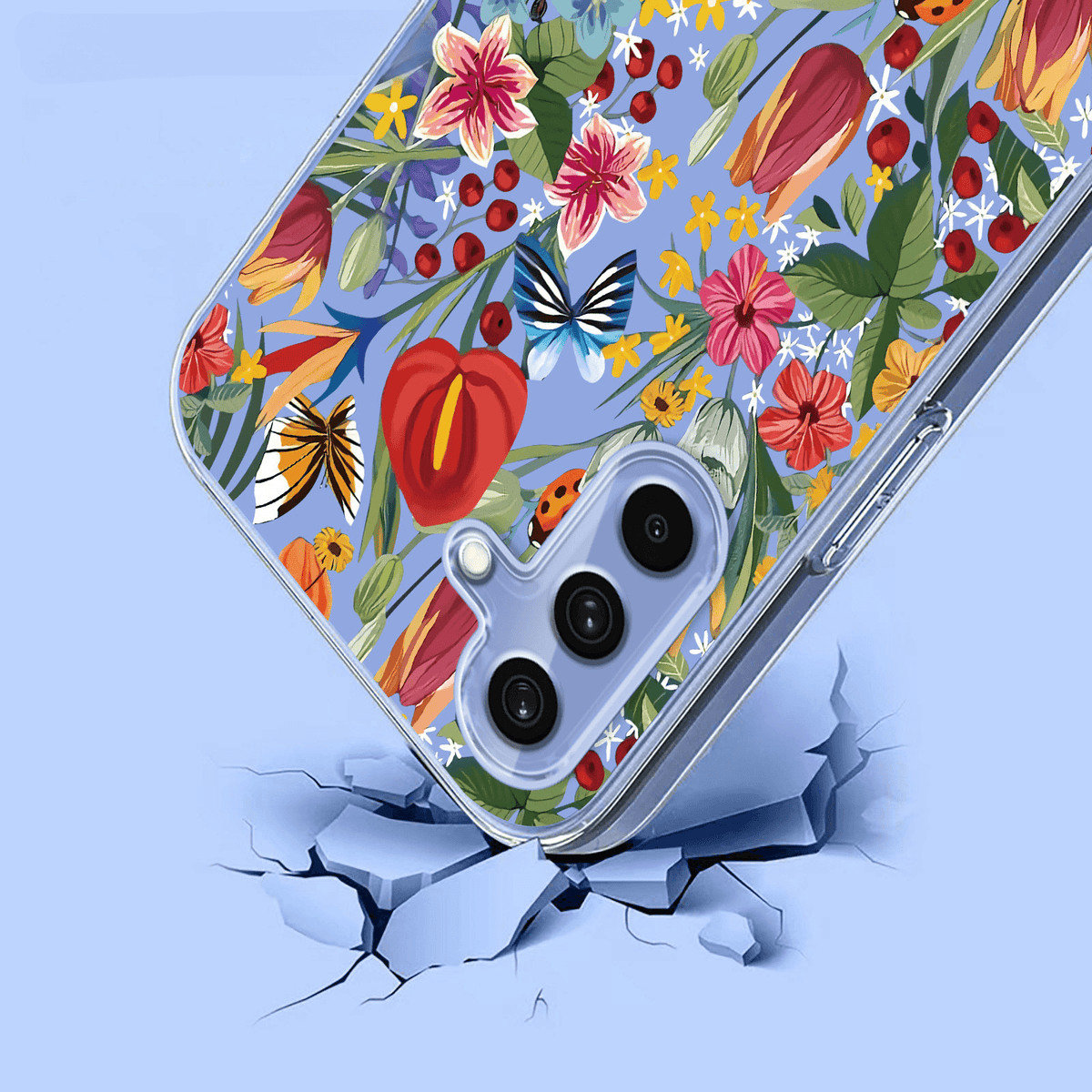 Galaxy A27 - Silikon Gummi Hülle Blumen