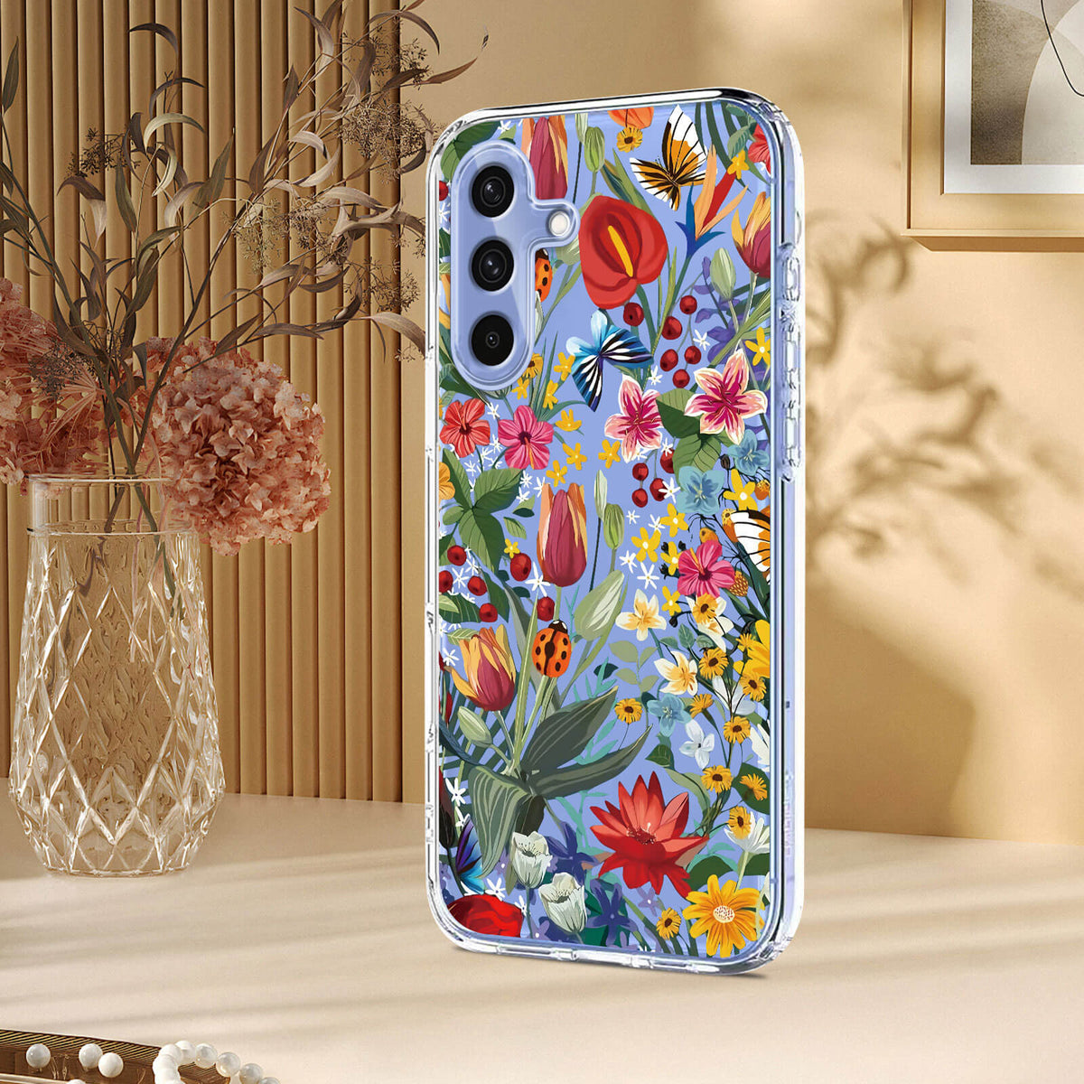 Galaxy A27 - Silikon Gummi Hülle Blumen