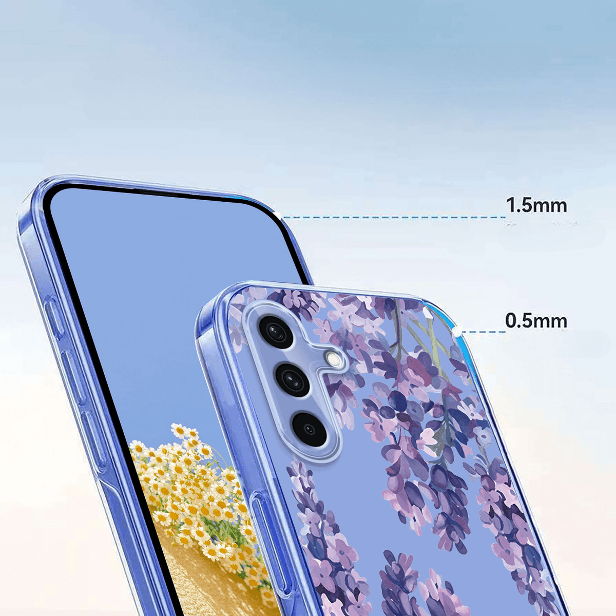 Galaxy A27 - Silikon Gummi Hülle Blumen