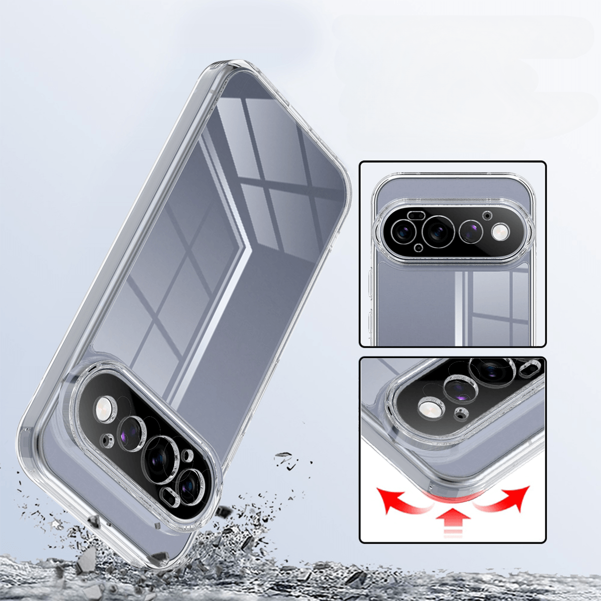 Google Pixel 11 Pro - Schützende Acryl-Handyhülle mit erhöhtem Rand