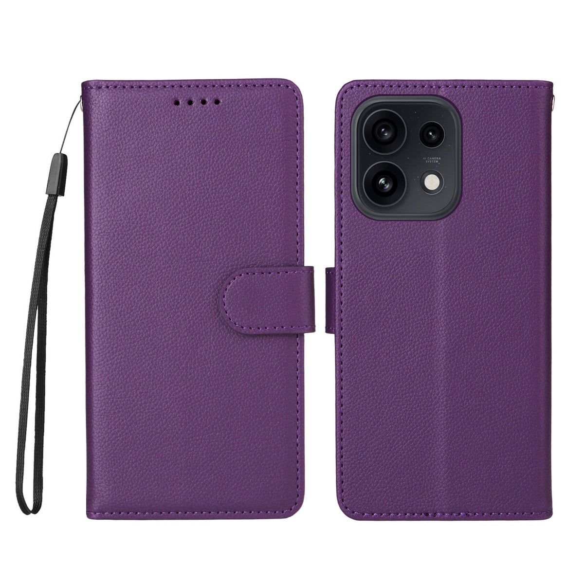 OPPO Reno16 / Reno16 Pro - Étui aspect cuir avec surface structurée