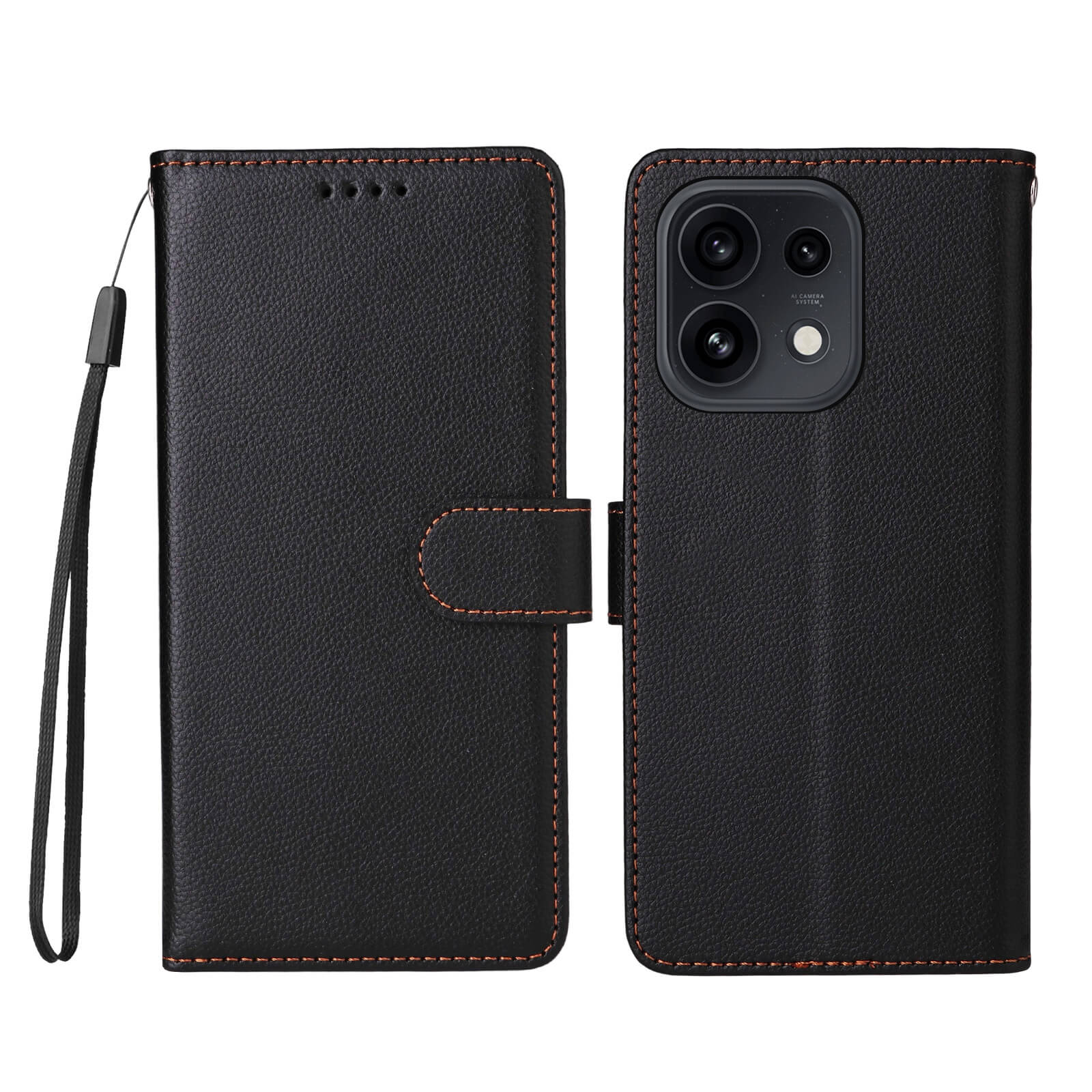 OPPO Reno16 / Reno16 Pro - Étui aspect cuir avec surface structurée