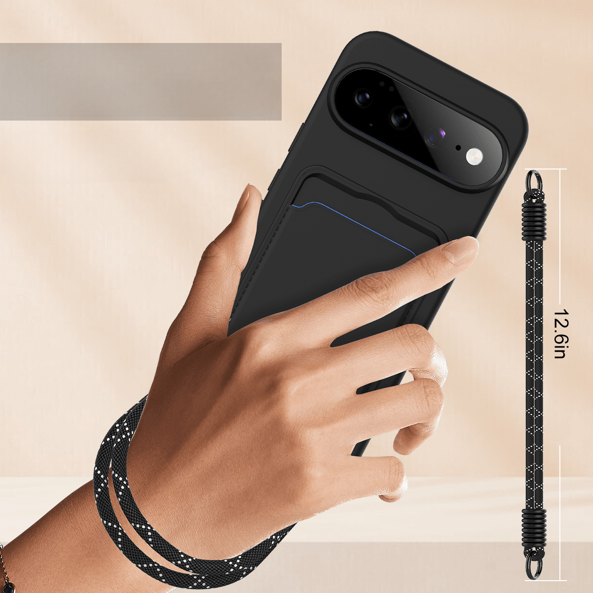 Google Pixel 11 - Custodia in silicone liquido con portacarte e tracolla
