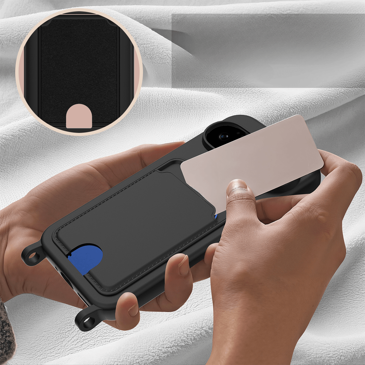Google Pixel 11 - Custodia in silicone liquido con portacarte e tracolla