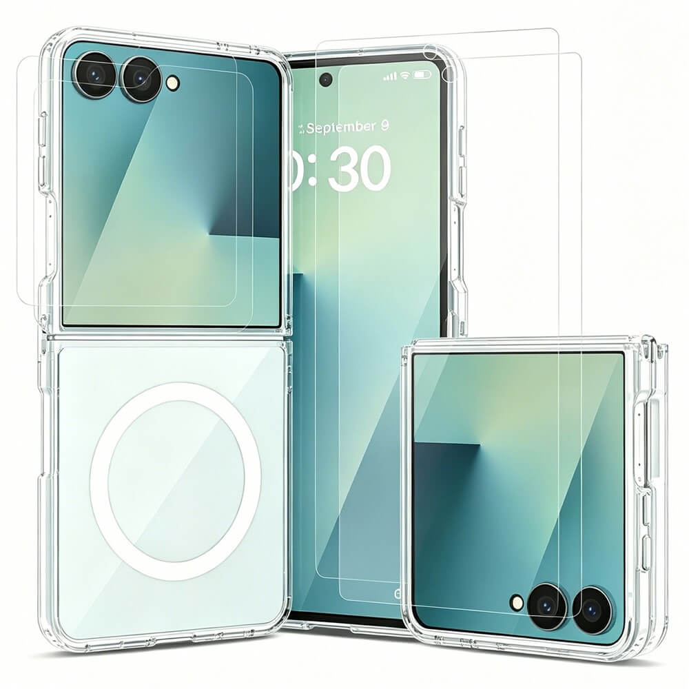 Galaxy Z Flip8 – 5-in-1 Schutzset mit magnetischem Acryl Cover