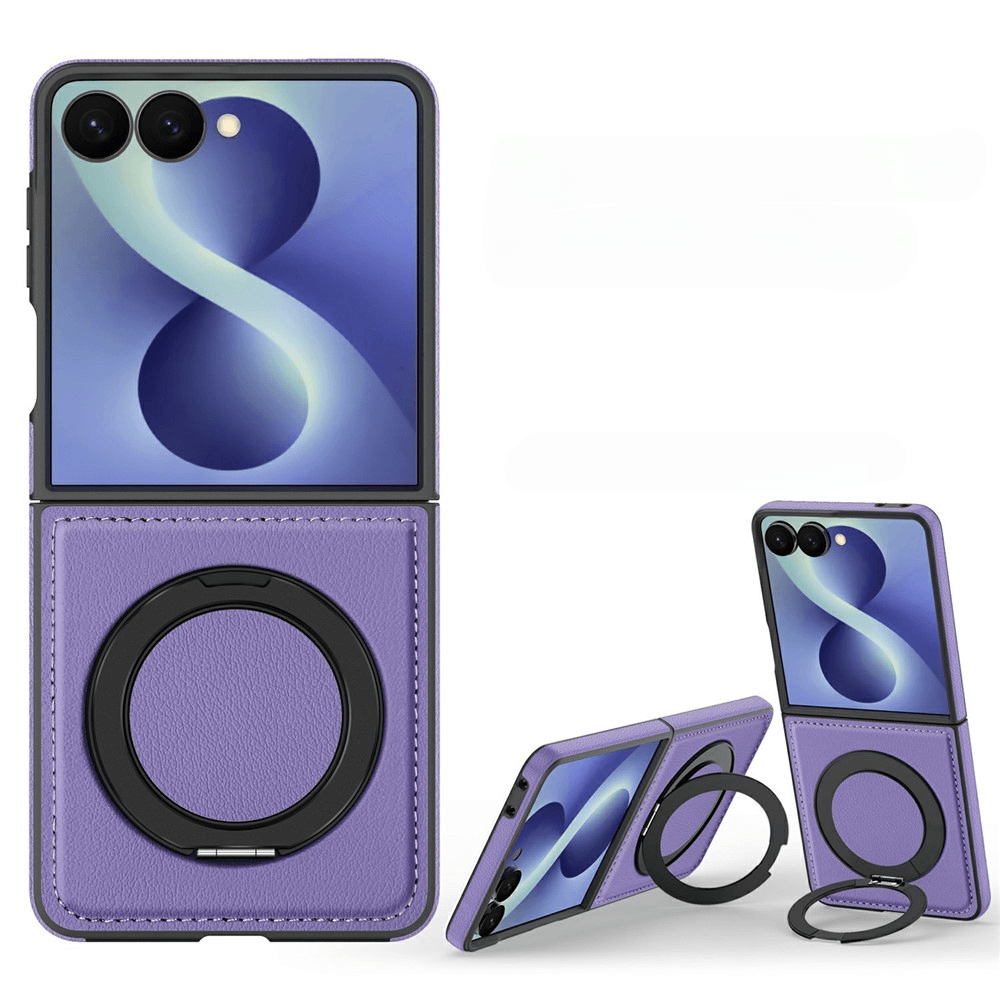 Galaxy Z Flip8 – Kunstleder Hülle mit Magnet und Kickstand