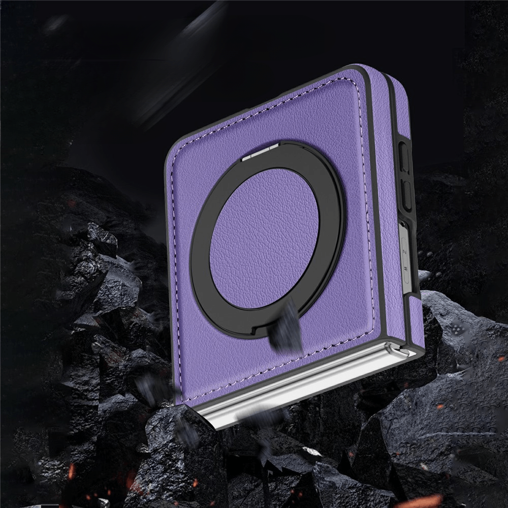 Galaxy Z Flip8 – Kunstleder Hülle mit Magnet und Kickstand