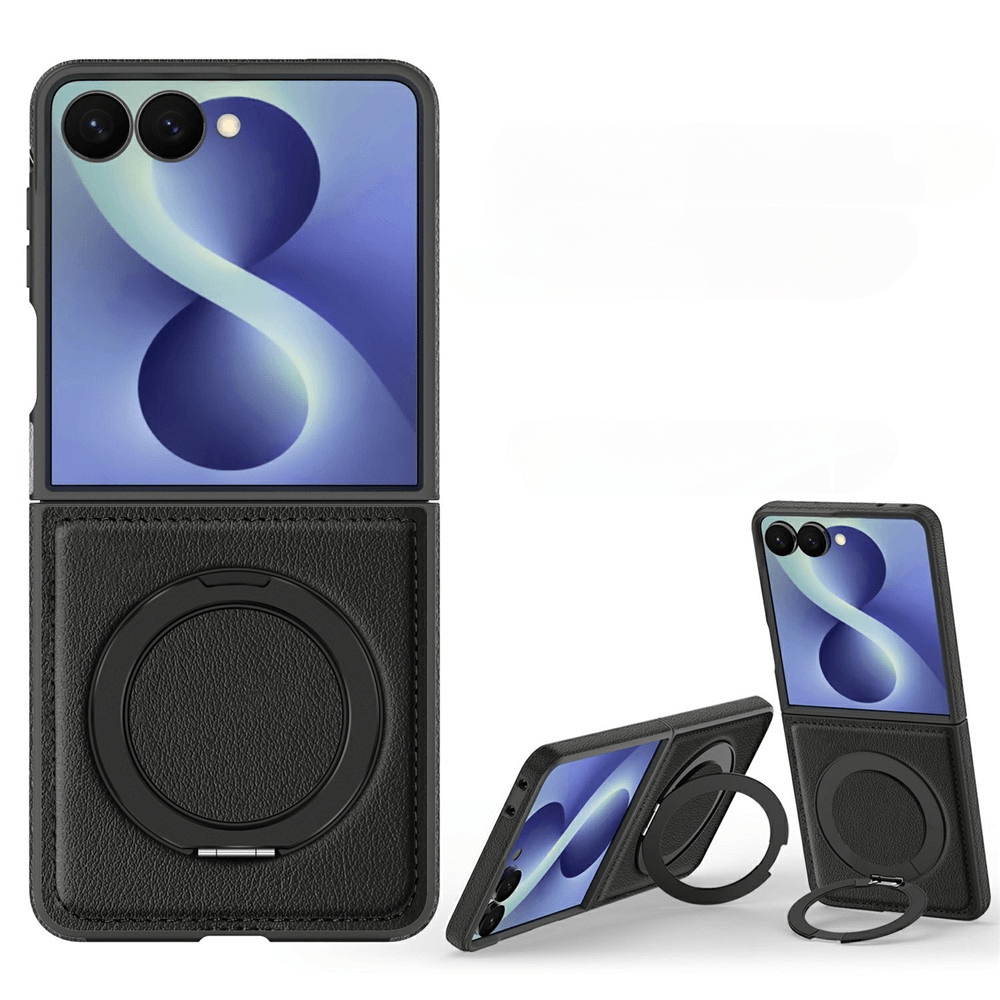 Galaxy Z Flip8 – Kunstleder Hülle mit Magnet und Kickstand