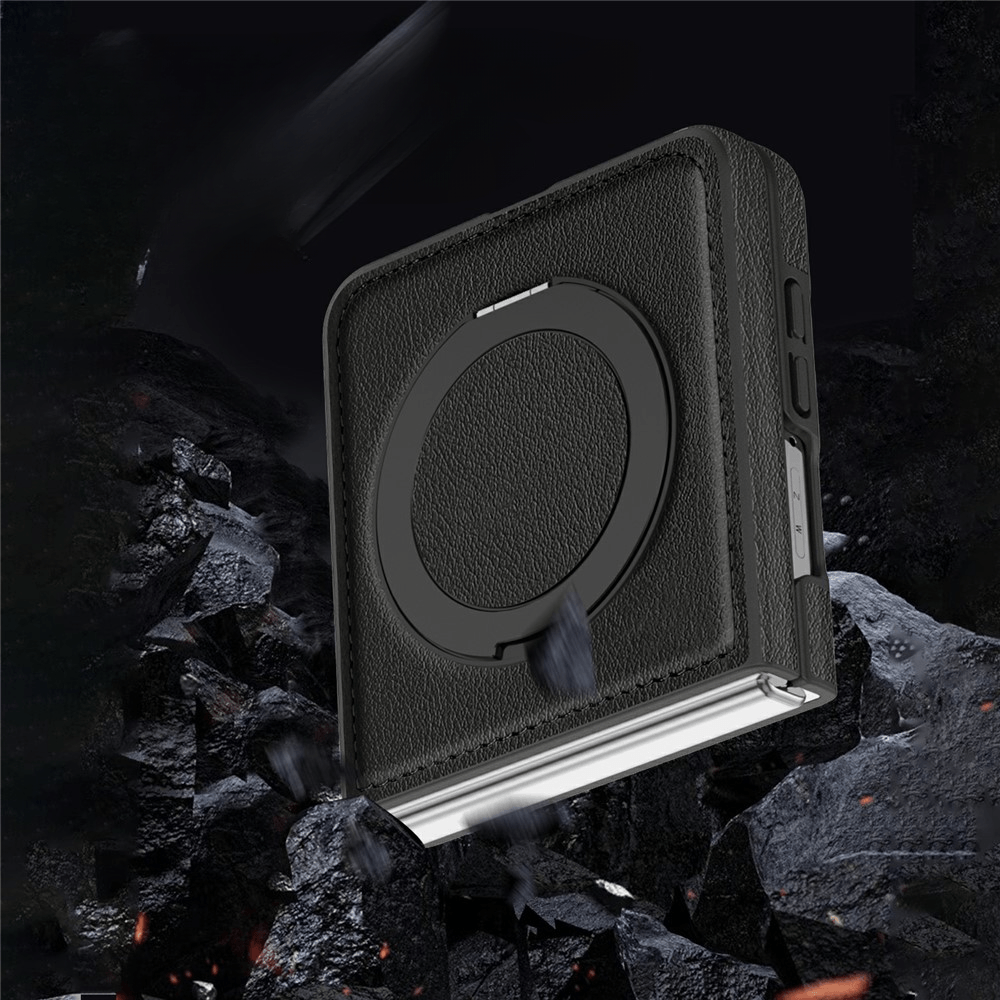 Galaxy Z Flip8 – Kunstleder Hülle mit Magnet und Kickstand