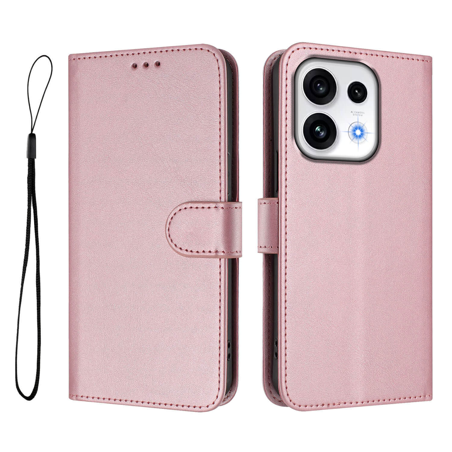 OPPO Reno16 / Reno16 Pro - Custodia lucida con cinturino da polso