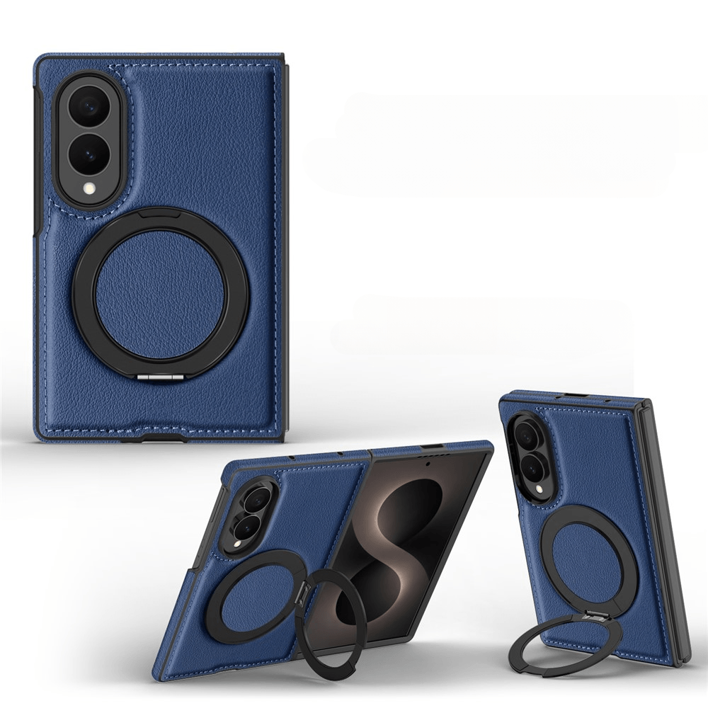 Galaxy Z Fold8 - Cover magnetica in pelle PU con anello supporto a 360°