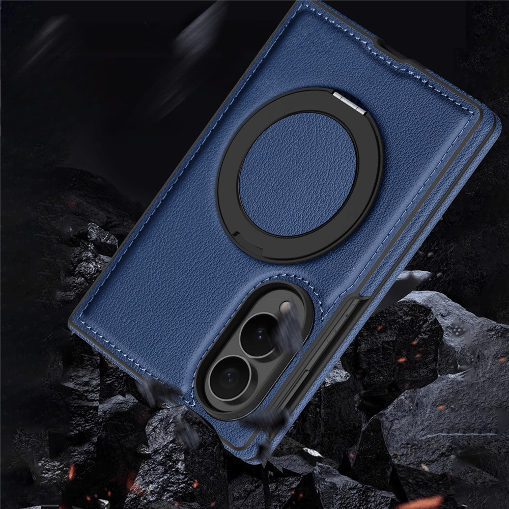 Galaxy Z Fold8 - Cover magnetica in pelle PU con anello supporto a 360°