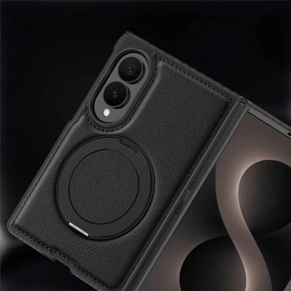 Galaxy Z Fold8 - Cover magnetica in pelle PU con anello supporto a 360°