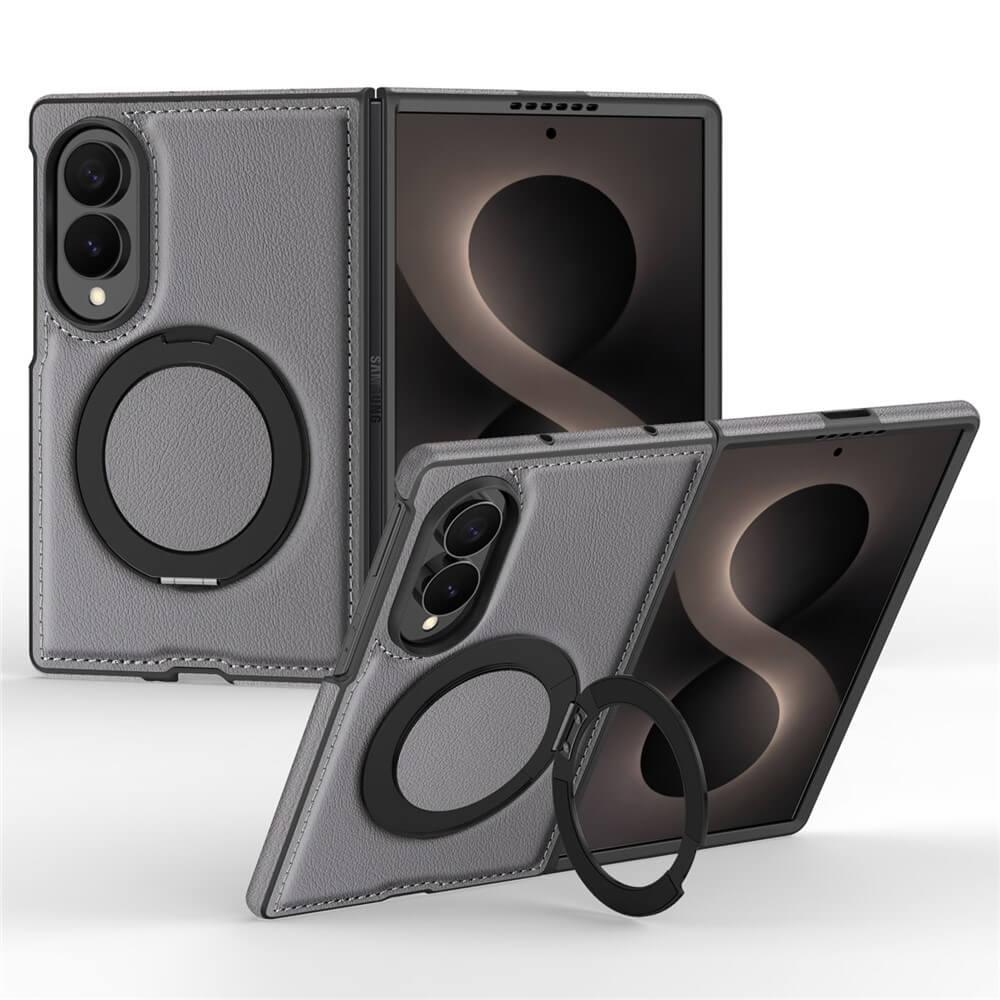 Galaxy Z Fold8 - Cover magnetica in pelle PU con anello supporto a 360°
