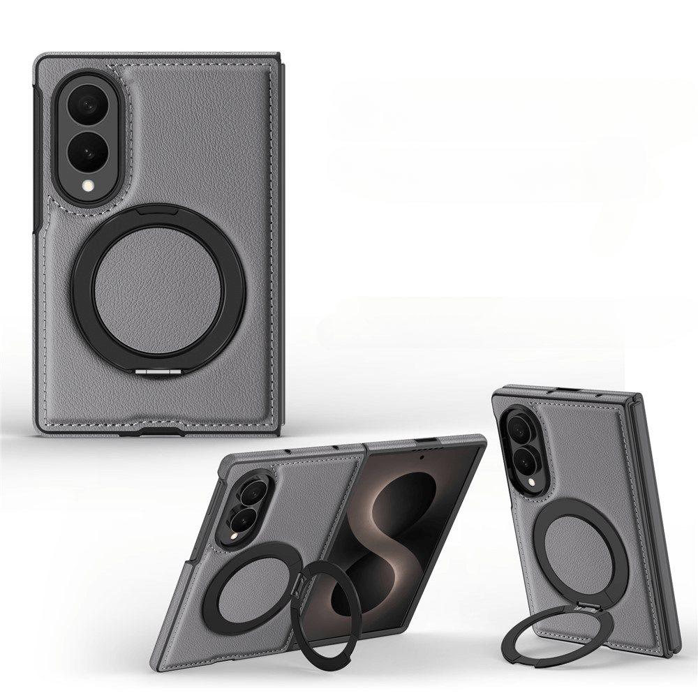Galaxy Z Fold8 - Cover magnetica in pelle PU con anello supporto a 360°
