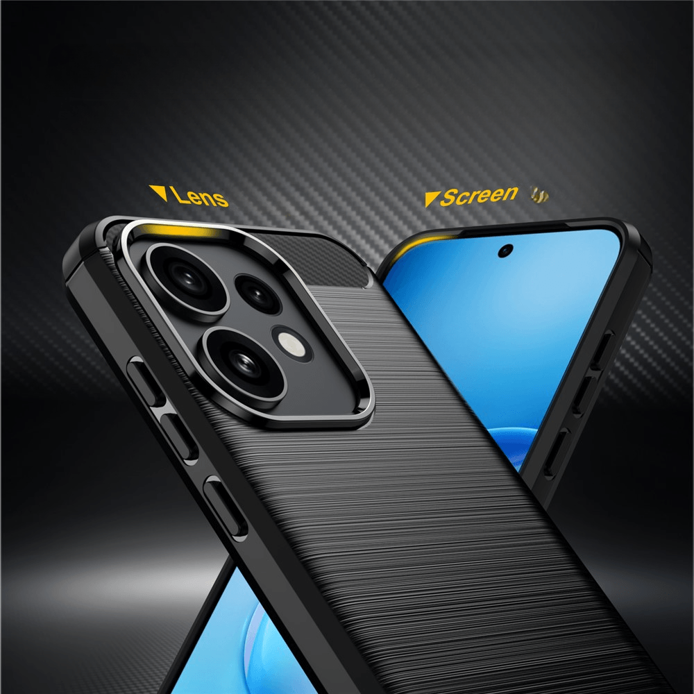 OPPO Reno16 / Reno16 Pro - Cover in look metallo carbonio