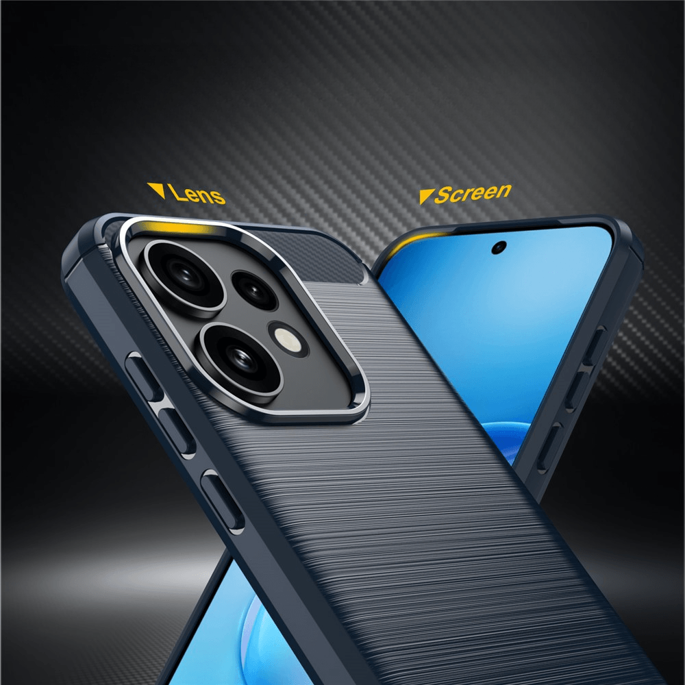 OPPO Reno16 / Reno16 Pro - Cover in look metallo carbonio