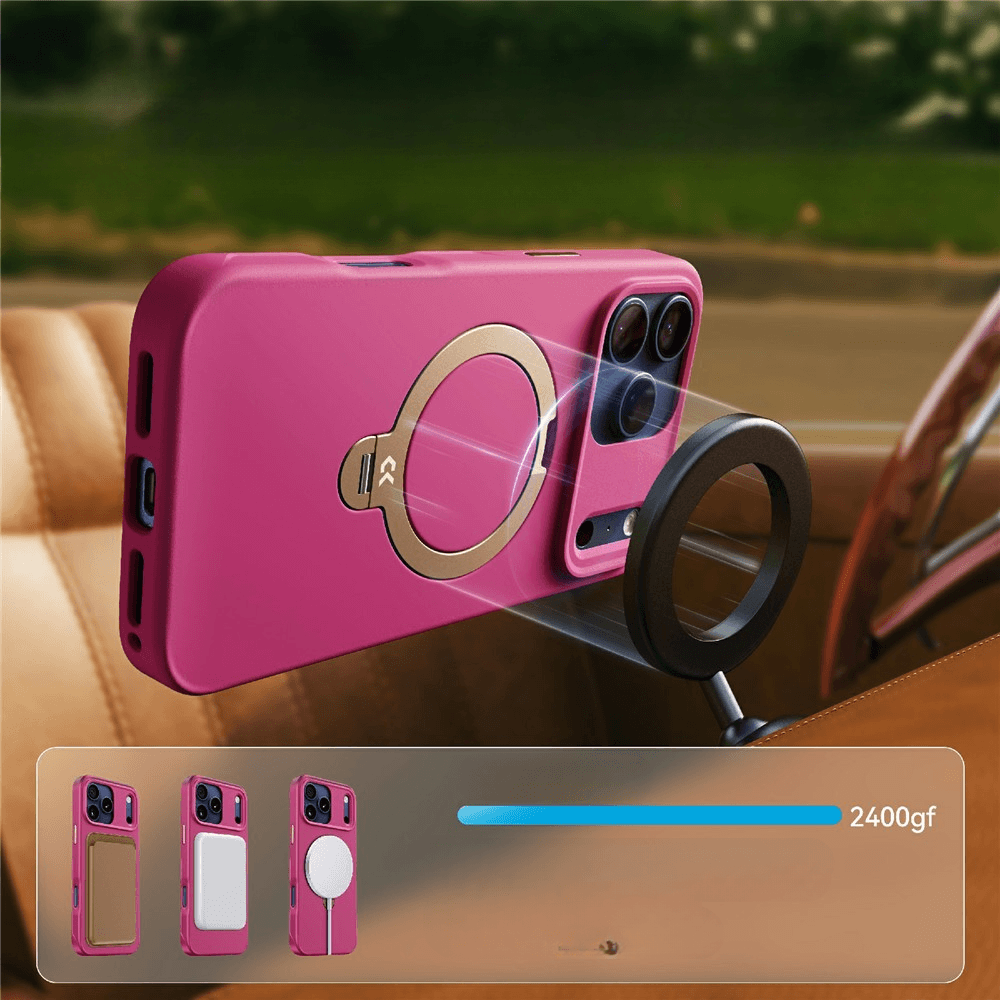 iPhone 18 Pro / iPhone 17 Pro  – Magnetische Premium Hülle mit 360° Standring