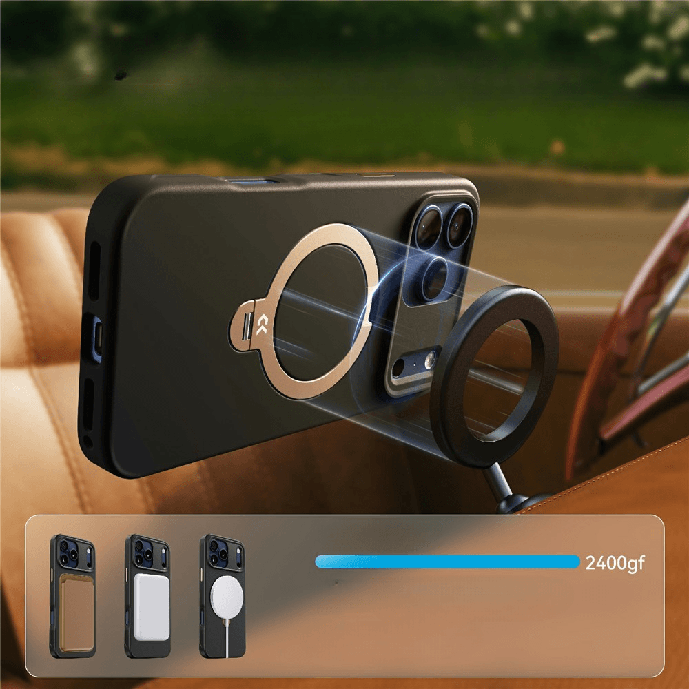 iPhone 18 Pro / iPhone 17 Pro  – Magnetische Premium Hülle mit 360° Standring