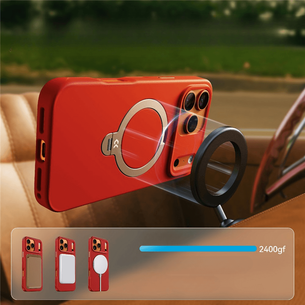 iPhone 18 Pro / iPhone 17 Pro  – Magnetische Premium Hülle mit 360° Standring