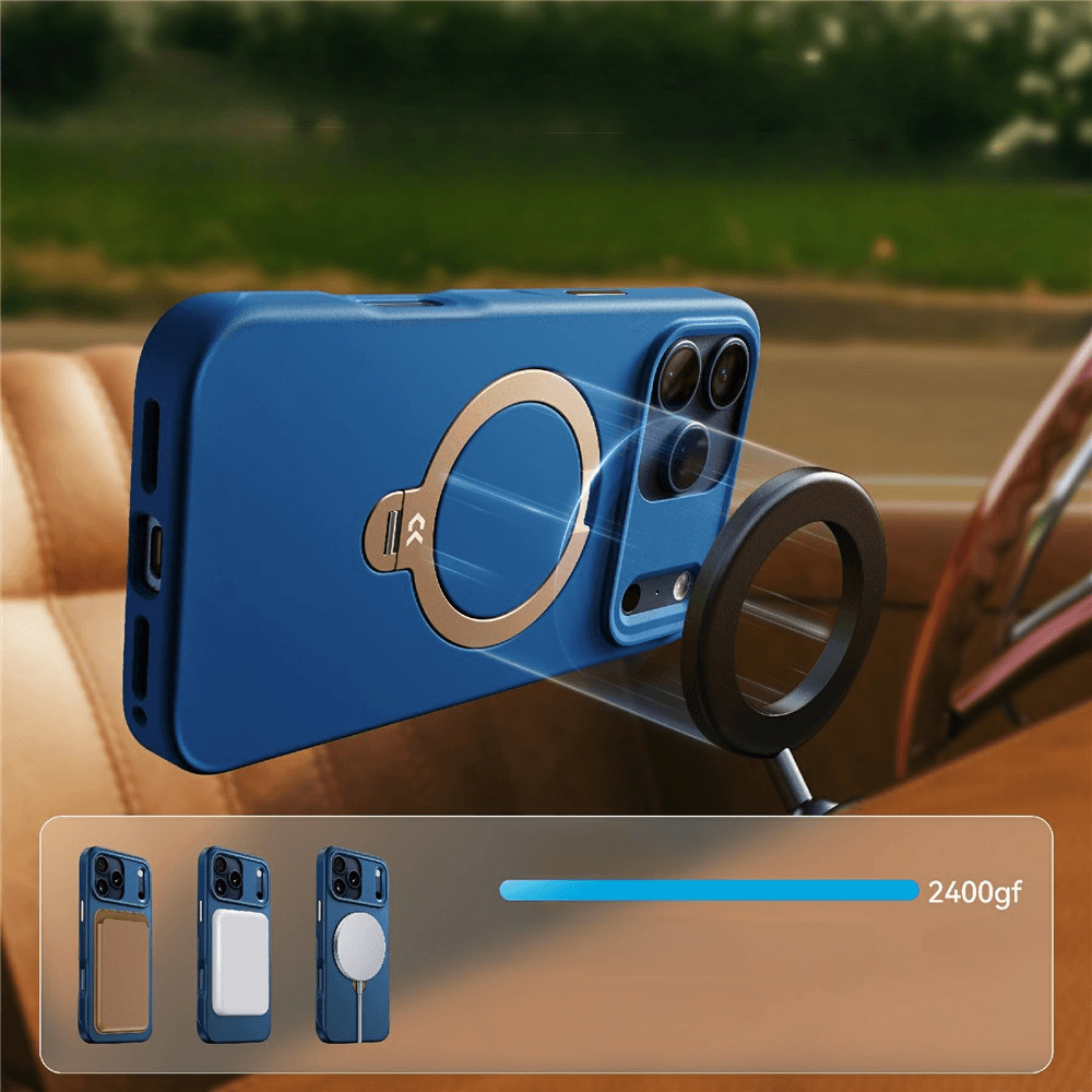 iPhone 18 Pro / iPhone 17 Pro  – Magnetische Premium Hülle mit 360° Standring