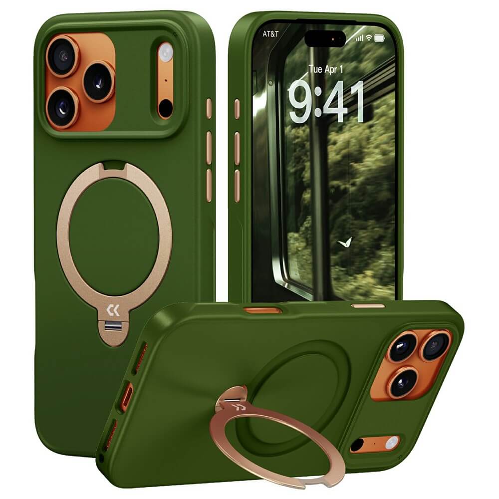 iPhone 18 Pro / iPhone 17 Pro  – Magnetische Premium Hülle mit 360° Standring