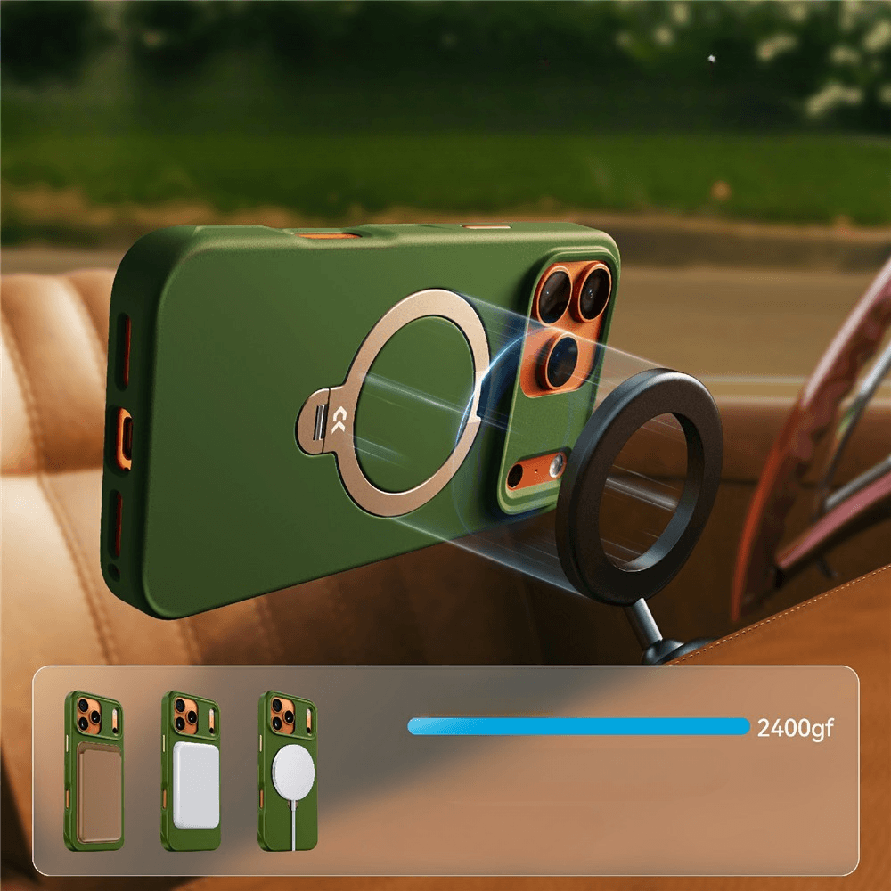 iPhone 18 Pro / iPhone 17 Pro  – Magnetische Premium Hülle mit 360° Standring