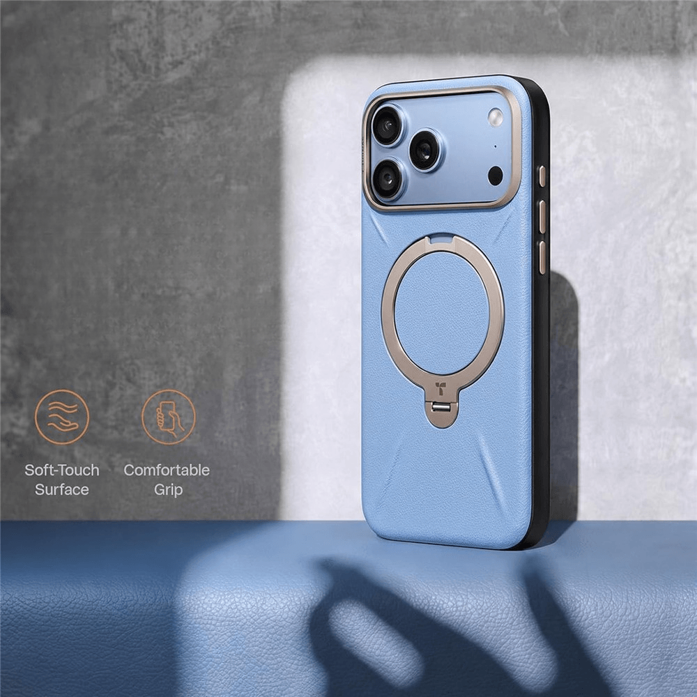 iPhone 18 Pro Max / iPhone 17 Pro Max - TORRAS Ostand Q3 VegSkin Coque MagSafe avec support bleu