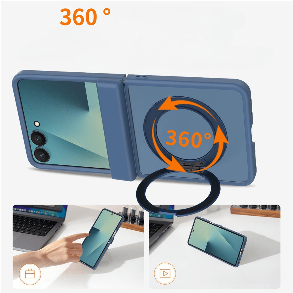 Galaxy Z Flip8 - Magnetische Hülle mit 360° Ring-Ständer