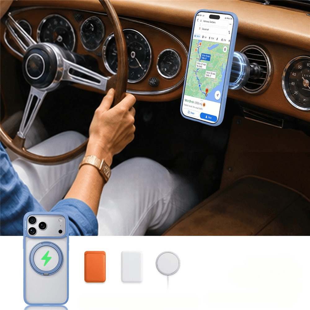 iPhone 18 Pro Max / iPhone 17 Pro Max – TORRAS Ostand O1 Guardian Cover Magnetica Supporto 360° blu