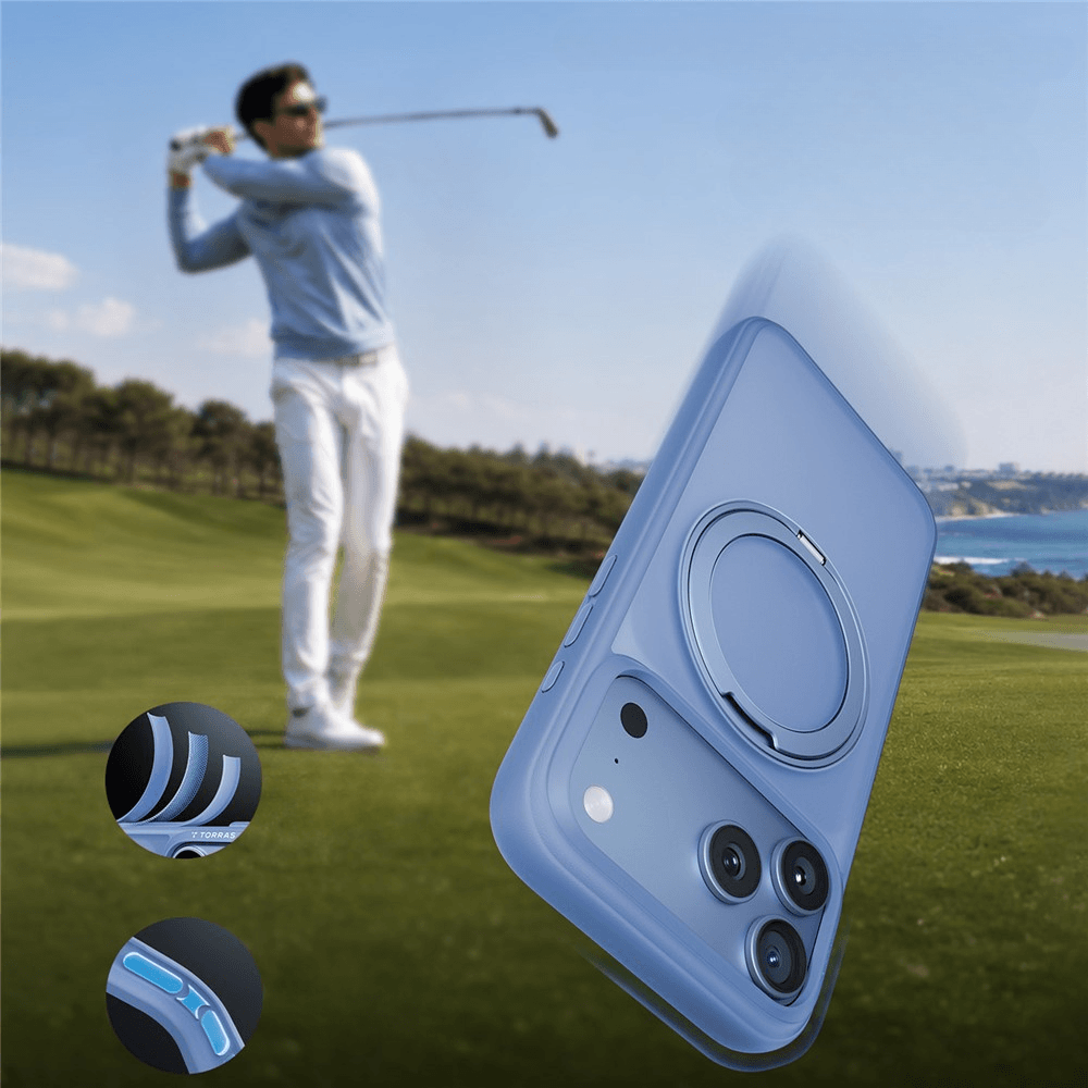 iPhone 18 Pro Max / iPhone 17 Pro Max – TORRAS Ostand O1 Guardian Cover Magnetica Supporto 360° blu
