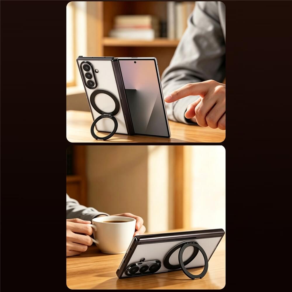 Galaxy Z Fold8 Ultra – Magnetic Case with 360° Kickstand Ring