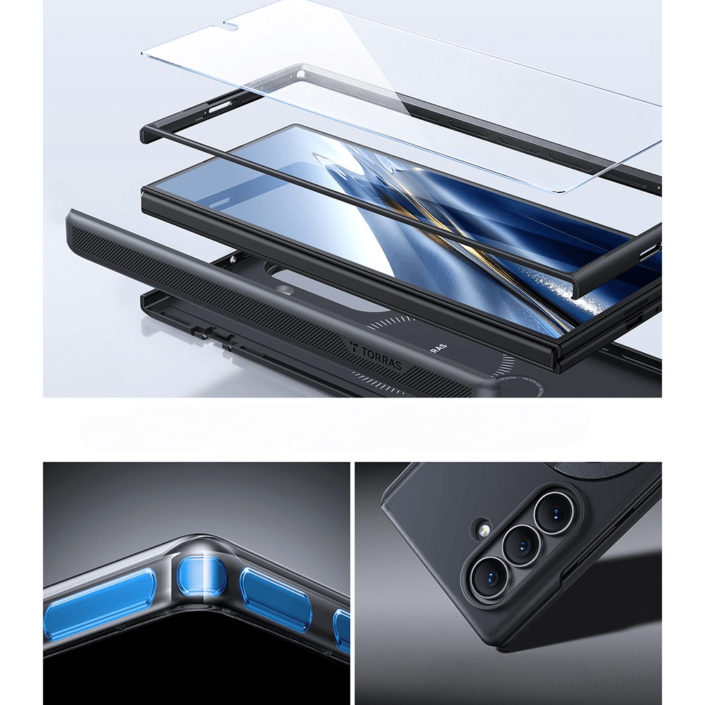 Galaxy Z Fold8 Ultra – TORRAS Ostand Q3 Spin Premium Hülle mit Magnetring & Panzerglas