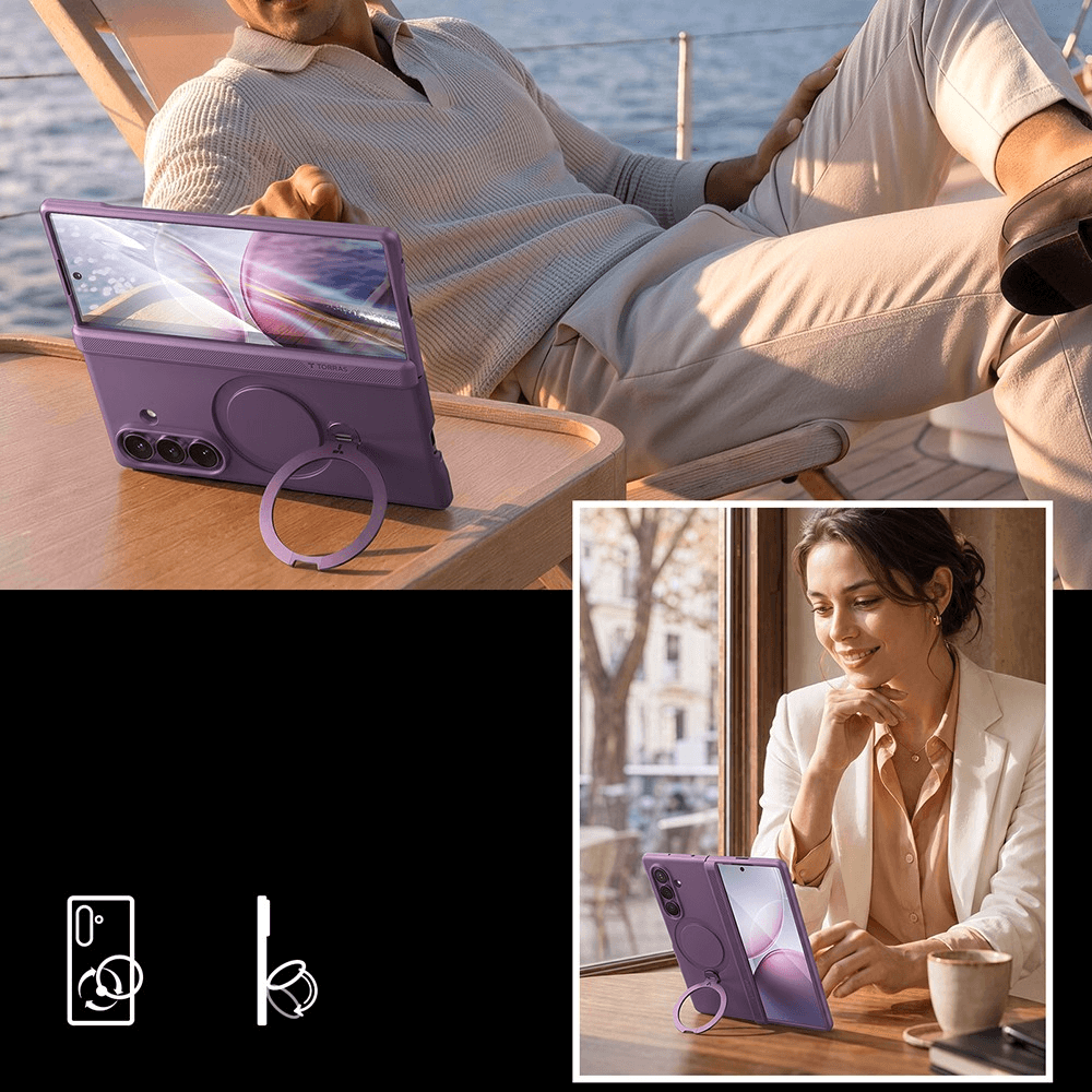 Galaxy Z Fold8 Ultra – TORRAS Ostand Q3 Spin Premium Hülle mit Magnetring & Panzerglas