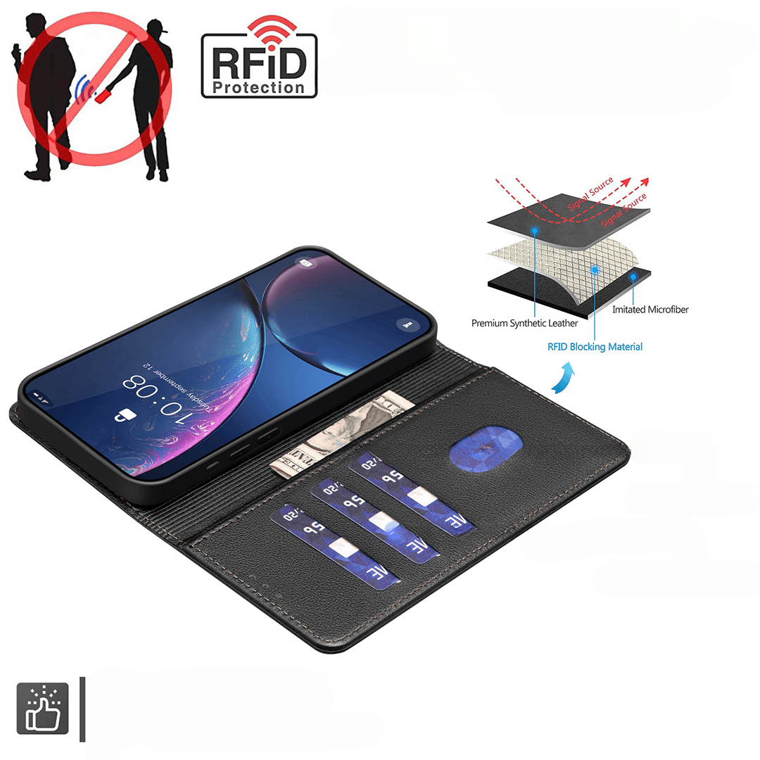 Xiaomi Redmi Note 17  - BINFEN Leder Etui Hülle mit RFID Blocker