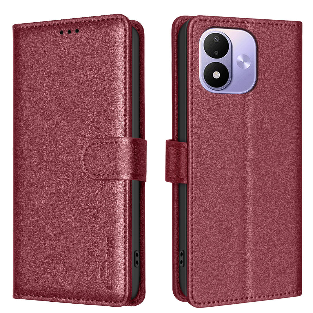 Xiaomi Redmi Note 17  - BINFEN Leder Etui Hülle mit RFID Blocker