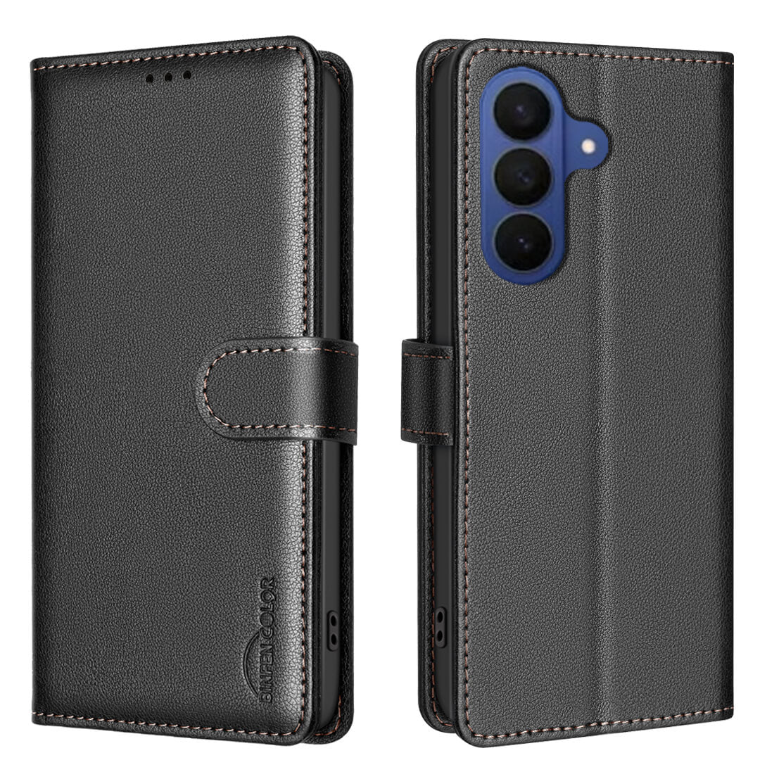Galaxy S26 FE - Étui en cuir BINFEN avec bloqueur RFID
