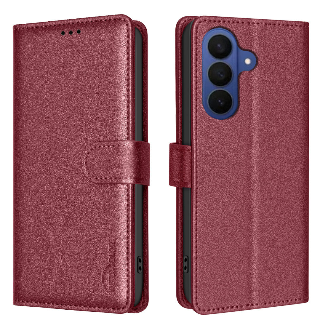 Galaxy S26 FE - Étui en cuir BINFEN avec bloqueur RFID