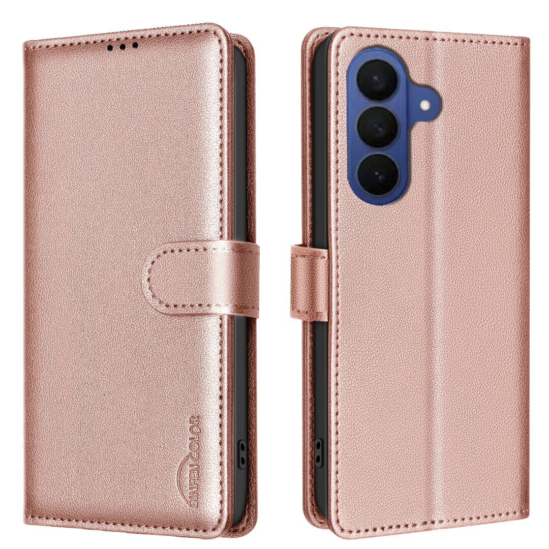 Galaxy S26 FE - Étui en cuir BINFEN avec bloqueur RFID