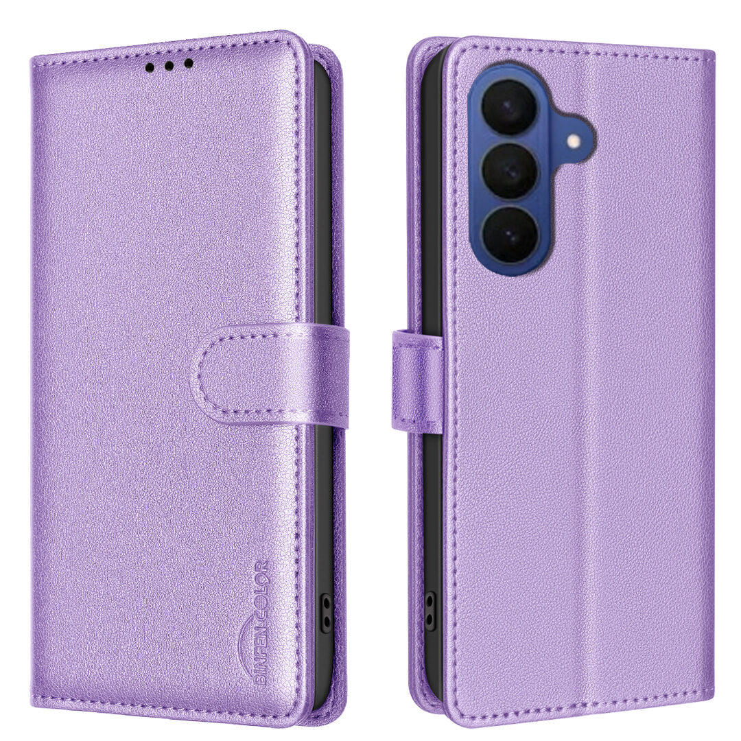 Galaxy S26 FE - Étui en cuir BINFEN avec bloqueur RFID