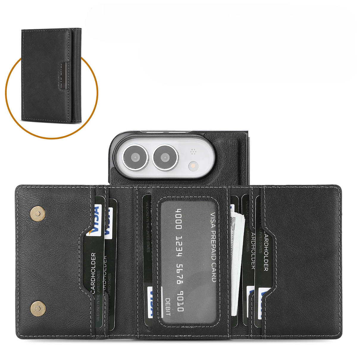 iPhone Duo - 2-in-1 Backcover mit Kreditkarten-Etui