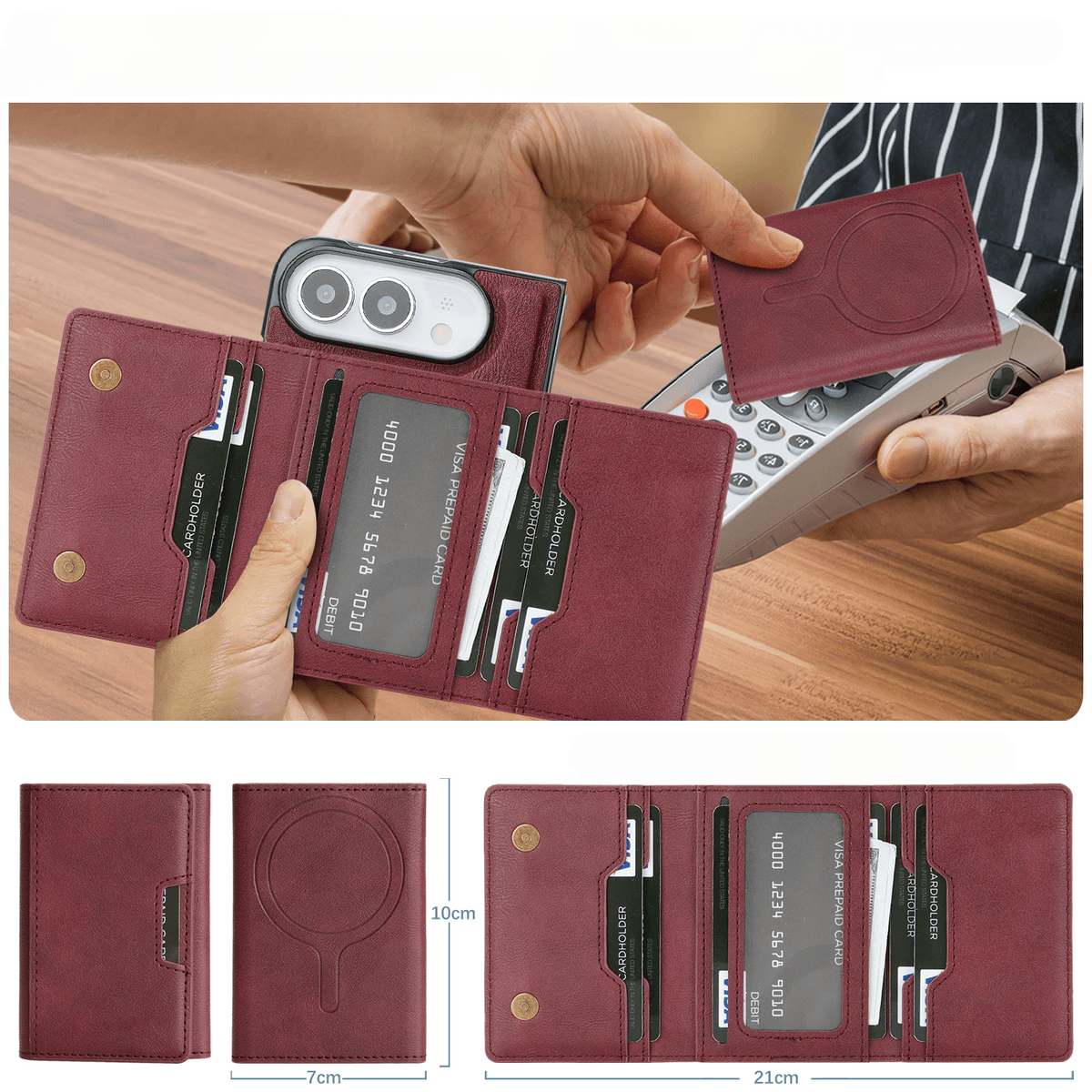 iPhone Duo - 2-in-1 Backcover mit Kreditkarten-Etui