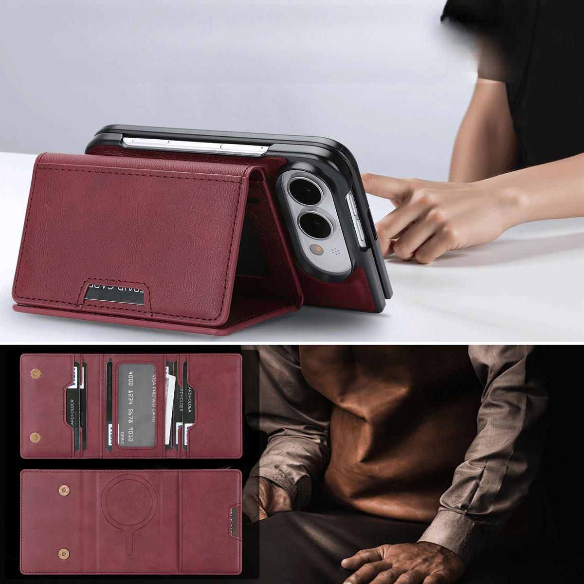 iPhone Duo - 2-in-1 Backcover mit Kreditkarten-Etui