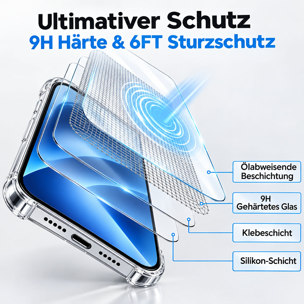 Galaxy S26 FE  - Custodia trasparente magnetica con vetri protettivi