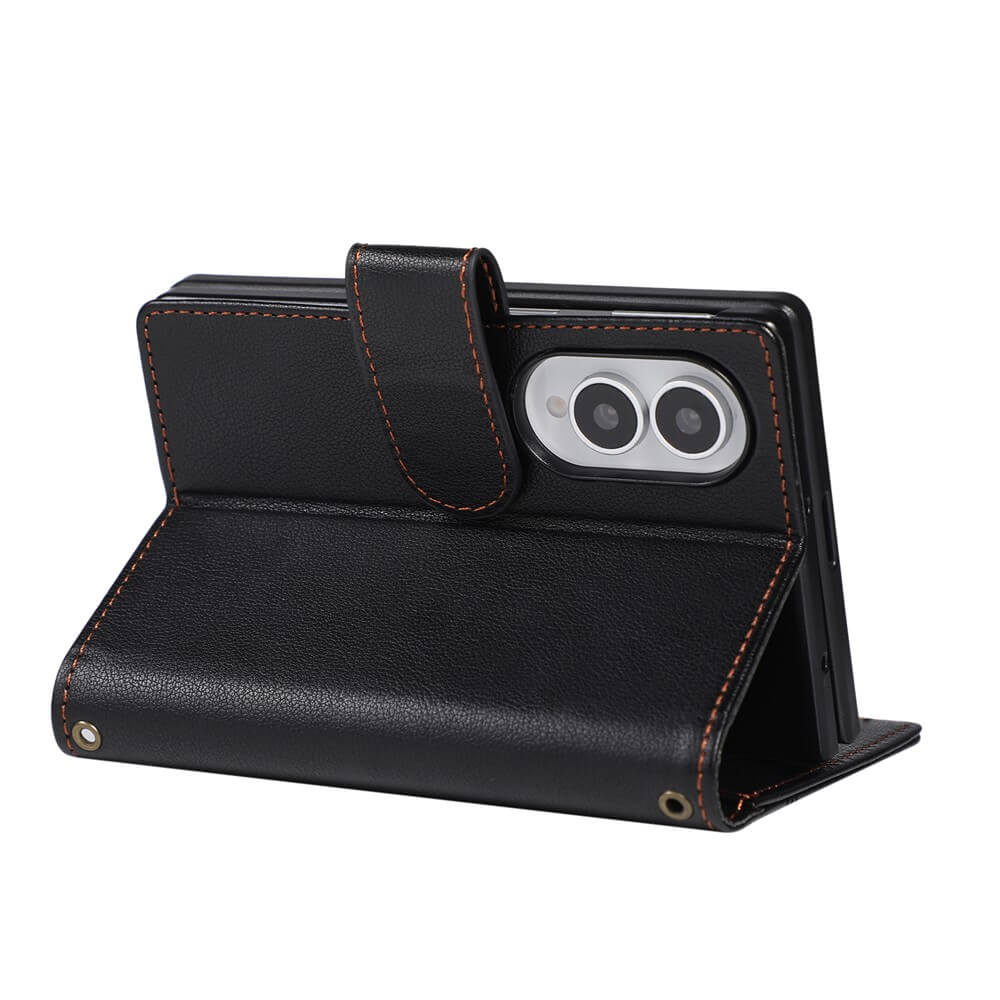 Galaxy Z Fold8 – Leather Wallet Case with Shoulder & Wrist Strap