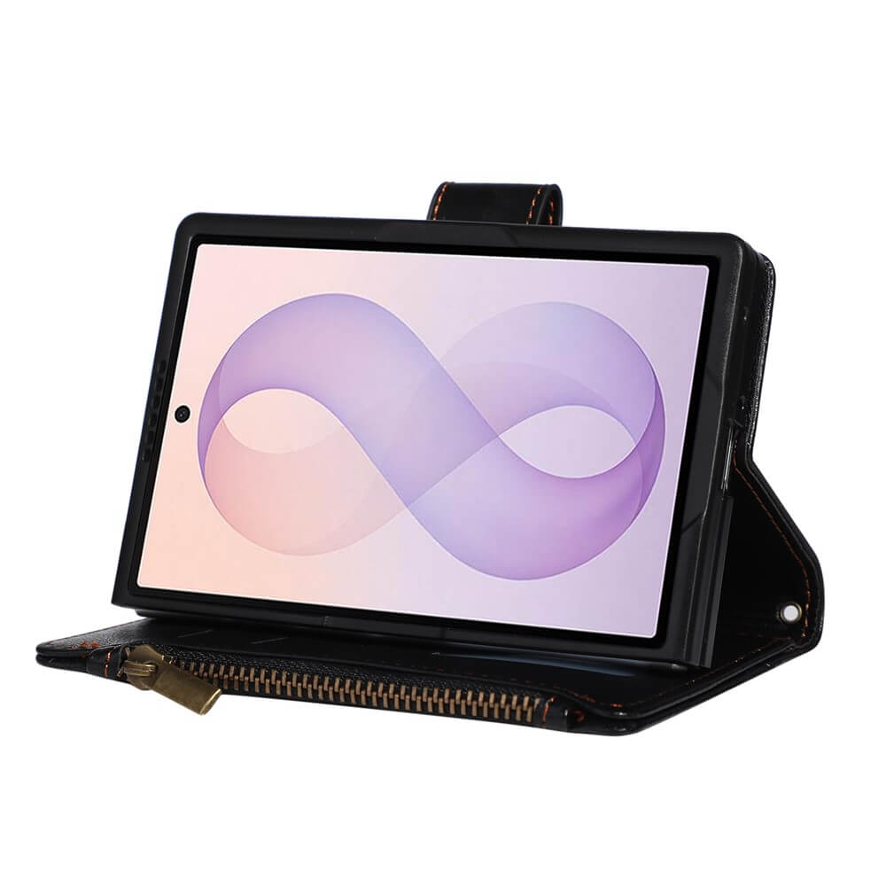Galaxy Z Fold8 – Leather Wallet Case with Shoulder & Wrist Strap