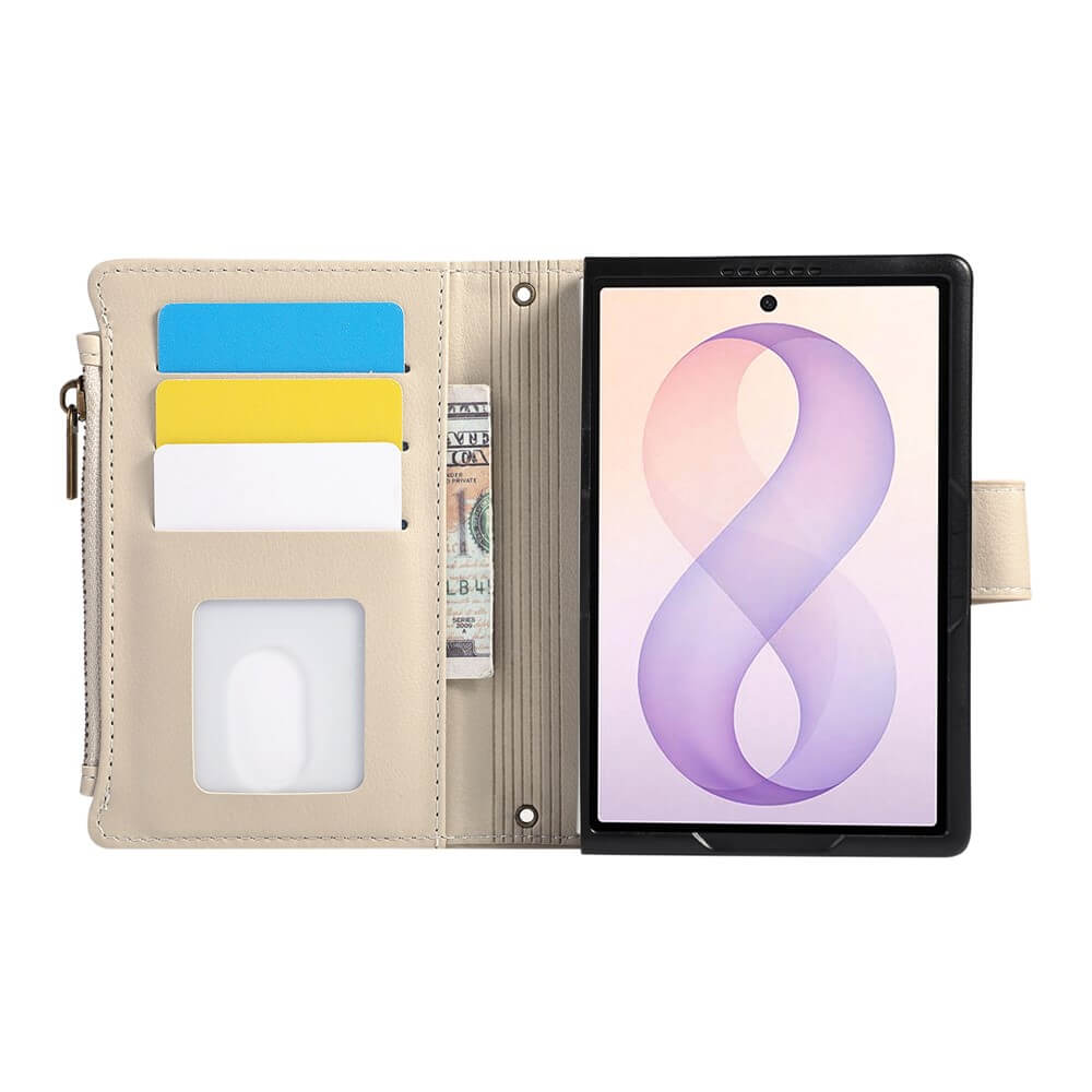 Galaxy Z Fold8 – Leather Wallet Case with Shoulder & Wrist Strap
