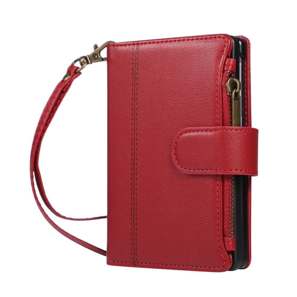 Galaxy Z Fold8 – Leather Wallet Case with Shoulder & Wrist Strap