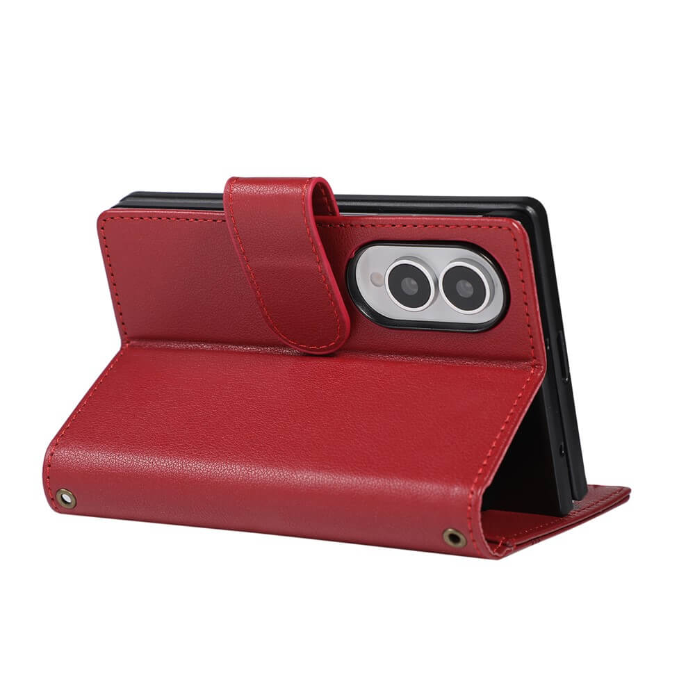 Galaxy Z Fold8 – Leather Wallet Case with Shoulder & Wrist Strap