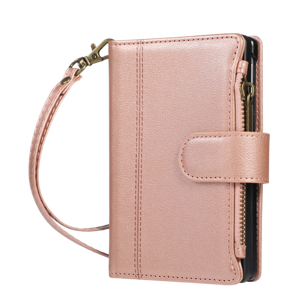Galaxy Z Fold8 – Leather Wallet Case with Shoulder & Wrist Strap